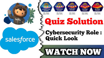 Cybersecurity Role: Quick Look | Salesforce Trailhead | Quiz Solution
