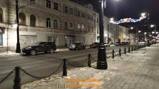 【4K UHD 】Walking at night Rybinsk on Christma in 4K UltraHD