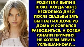 видео: Родители были в шоке когда через несколько дней после свадьбы зять выгнал их дочь из дома и собрался картинка: Родители были в шоке когда через несколько дней после свадьбы зять выгнал их дочь из дома и собрался
