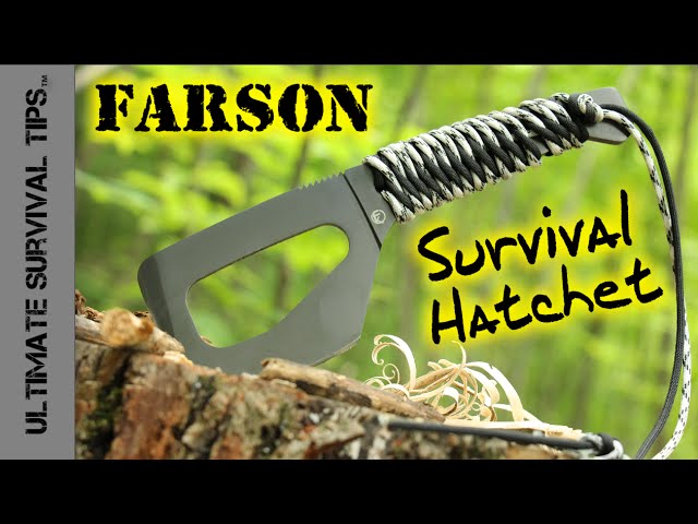 Fremont Knives Farson Hatchet Survival Tool, 9.5 Overall, Black/Urban Camo  Paracord Handle - KnifeCenter - 100-002