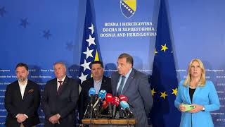 Obraćanje predsjednika stranaka državne koalicije nakon sastanka u Sarajevu