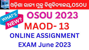 MAOD 13 ONLINE ASSIGNMENT EXAM JUNE 2023 QUALIFICATION WITH ANSWER ANALYSIS JUNE 2023