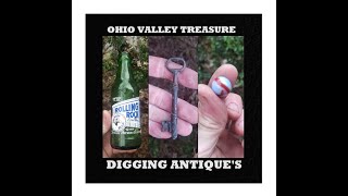 Digging Antiques in a Dump - Bottle Digging - Marbles - Toys - Rolling Rock 1939 - Bottles Dug Up