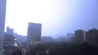 Intense Nighttime Lightning Storm In Singapore
