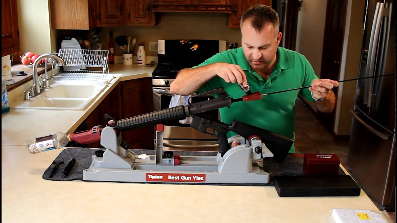 AR bore punch using gun vise YouTube