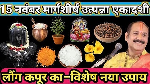 15 नवम्बर मार्गशीर्ष उत्पन्ना एकादशी को 3 लौंग कपूर वाला उपाय जरूर करें।।prdeep misrhra ji 