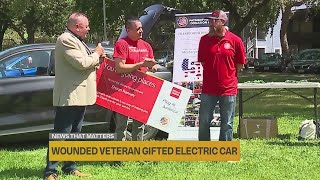 Wounded veteran gifted electric car.