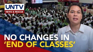 Last day of classes retained despite suspension of face-to-face classes - VP Sara