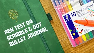 Testing Staedtler Triplus Fibre-Tip Pens In My Dot Journal Pen Test 4 Asmr Art Journaling