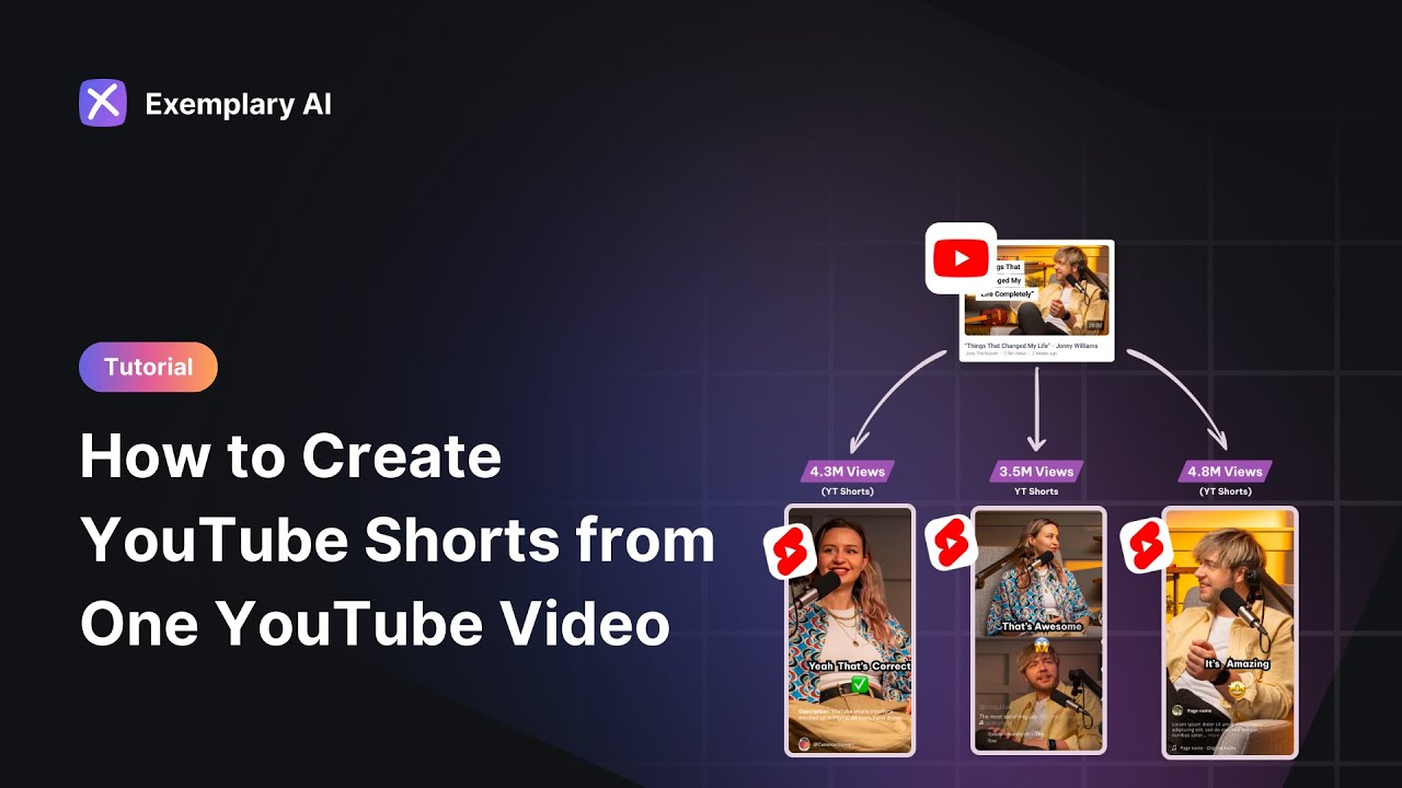 How to create multiple YouTube shorts from one Youtube video | Exemplary AI