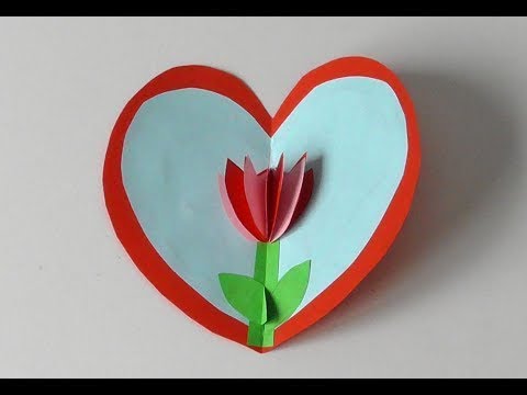 Knutseltip   een 3D hart met een bloem