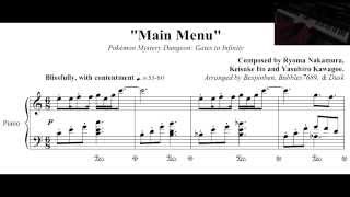 Pmd Gates To Infinity Main Menu - Piano Sheet Music