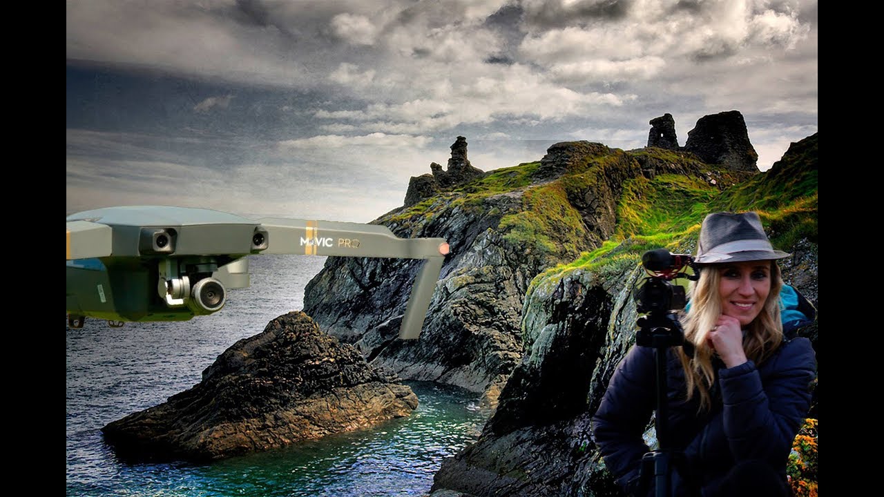 wicklow golf club Exploring DJI Mavic old castle ruins over the water Ireland