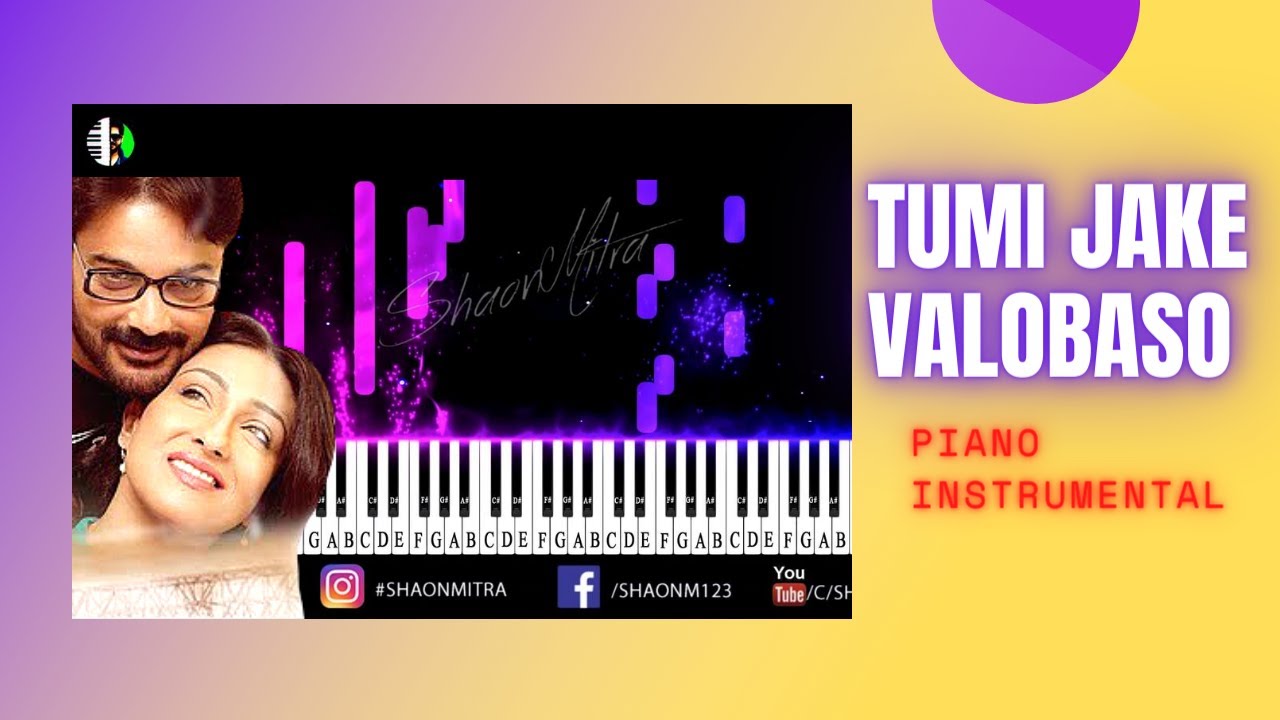 Tumi Jake Valobaso Piano Instrumental  Praktan Movie Song  Anupam Roy