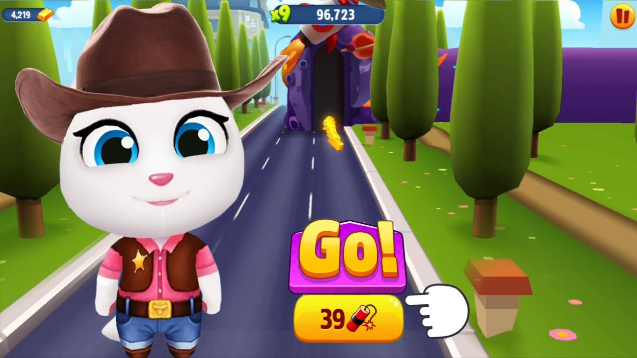 Talking Tom Gold Run : How to Unlock All Characters - Cowboy Angela - Fullscreen