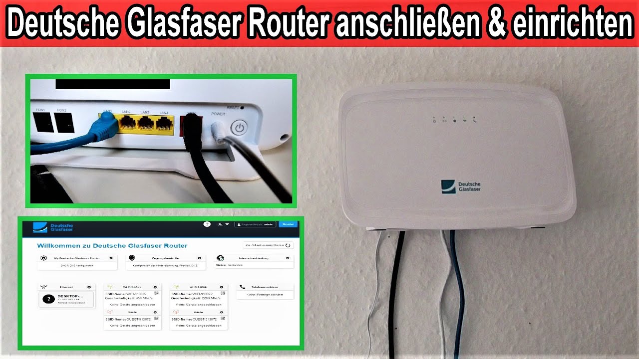 Deutsche Glasfaser Router Sagemcom F@st 5366se anschließen & einrichten /  Anschluss Anleitung - YouTube