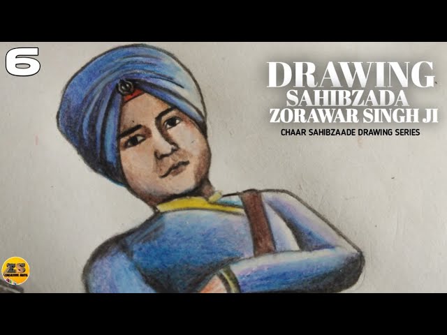 Sketch of Sahibzaada zorawar singh ji chaar shibzaade   YouTube