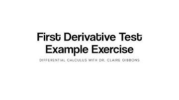 Example using the First Derivative Test