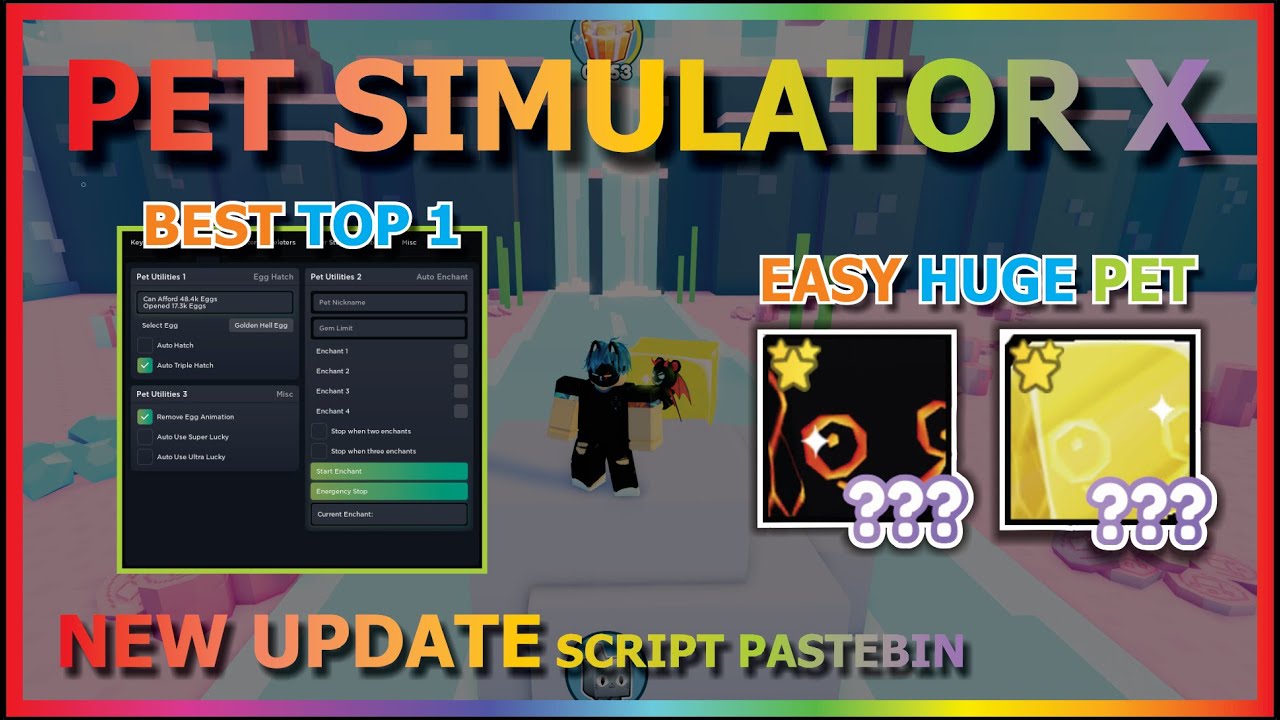 Pet Simulator X! Script - Free Gamepass, Dupe Pets (Visual Only), Autofarm,  Auto All Eggs, Auto Enchant - Roblox-Scripter