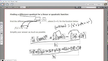 Finding a difference quotient for a linear or quadratic function