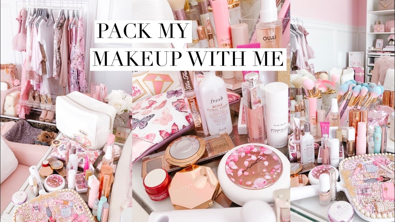 PACK MY MAKEUP WITH ME FOR MY TRIP!✈️💕