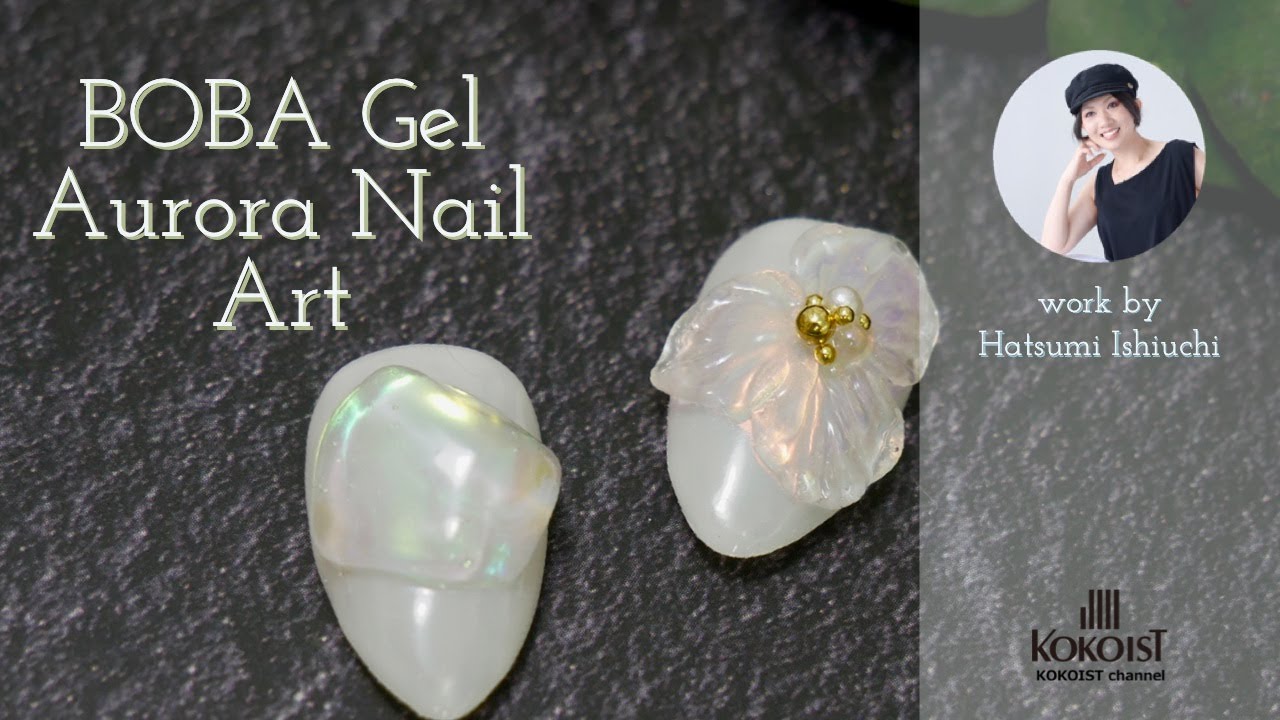 【Nail Art】光り方が不思議✨ボバジェルで作るオーロラネイルアート／ Mysterious way of shining ✨ Aurora nail art made with Boba gel