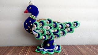 Home decorate idea. how to make peacock design flower vase / pot. best
out of waste. woolen craft reuse ideas. please like, share and
subscr...