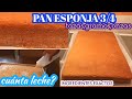 PAN ESPONJA  3/4 PLANCHA (INGREDIENTES EXACTOS Y CUANTA MEZCLA TRES  LECHES AGREGAR )