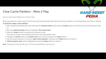 ☑️ Moto Z Play How to Wipe Cache Partition