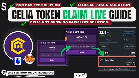 Celia Token Claim and Withdrawal Guide: MetaMask & Trust Wallet || BNB Gas Fee and 0 Token Solution