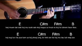 Video thumbnail of "Leej muam dai Siab_guitar chord."