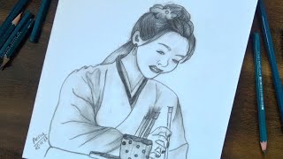 how to draw Cute girl lu Xuan ️pencil draw||step