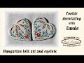 Big heart cookie with Hungarian folk art flowers and eyelets