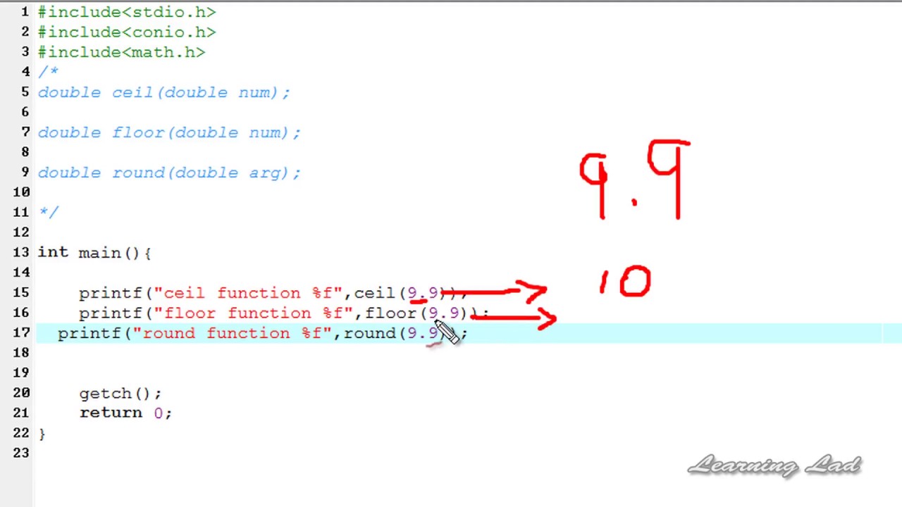 96 Ceil Round Floor Math Functions In C Programming Language