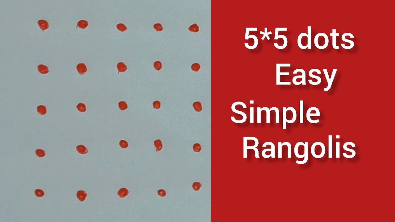 5*5 dots rangolis| easy rangolis✨small dots rangolis✨daily easy rangolis| indianart✨🌸latest rangolis