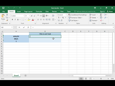 Use the ISNONTEXT functions to detect cells which are not text (Excel 2016)