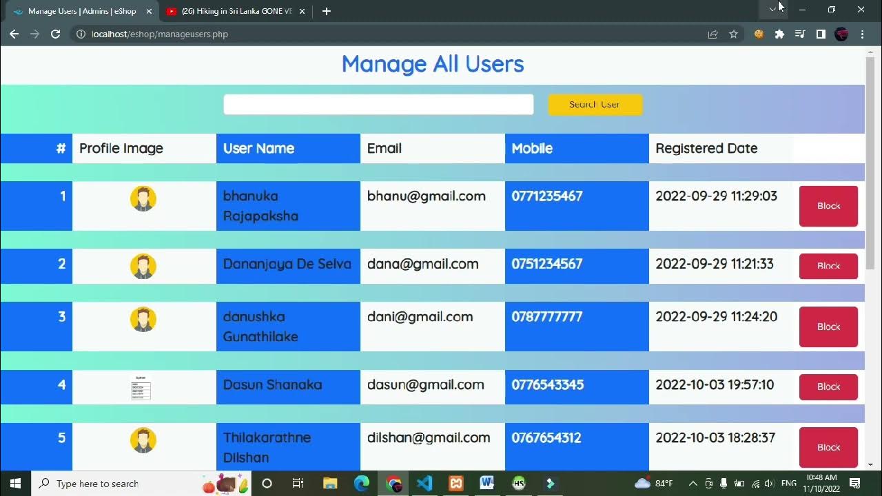 43 Video | Design a responsive manage users page in admin panel and ...