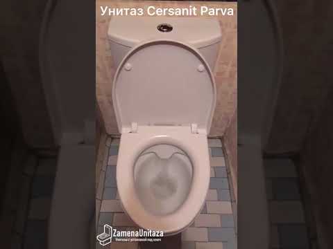 Тест смыва унитаза Cersanit Parva Горизонтальный Выпуск Безободковый