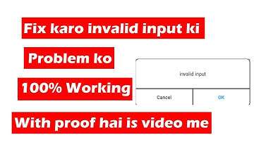 How to solve pop up of invalid input/error application.100% working.