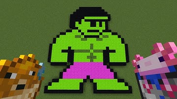 How To Draw in Minecraft ? | Pixel Art | 8 Bit Hulk