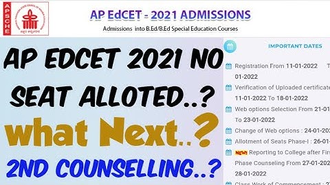 AP EDCET 2021 NO SEAT ALLOTTED..?//What Next..?🤔//AP EDCET 2021 2nd Phase Counselling Dates..?