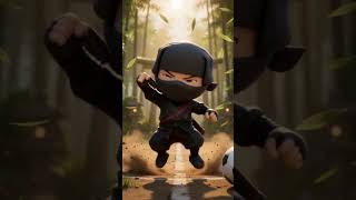 🥷⚽ Tiny Ninja's INSANE Solo Goal! | Epic Bamboo Football Match | AI Animation | #shorts