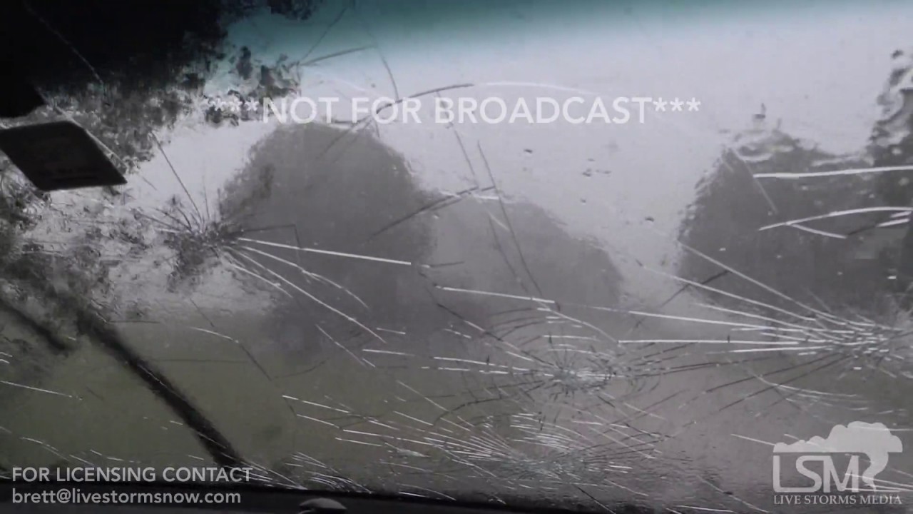 Baseball Sized Hail Destroys Windshield! Kahoka, MO 6/17/17 - YouTube