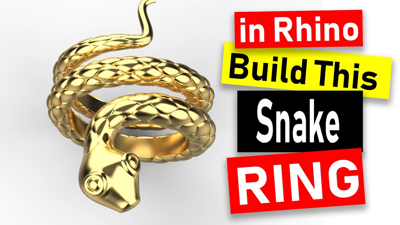 3D modeling of snake ring design in Rhino 6: CAD jewelry design tutorial #97