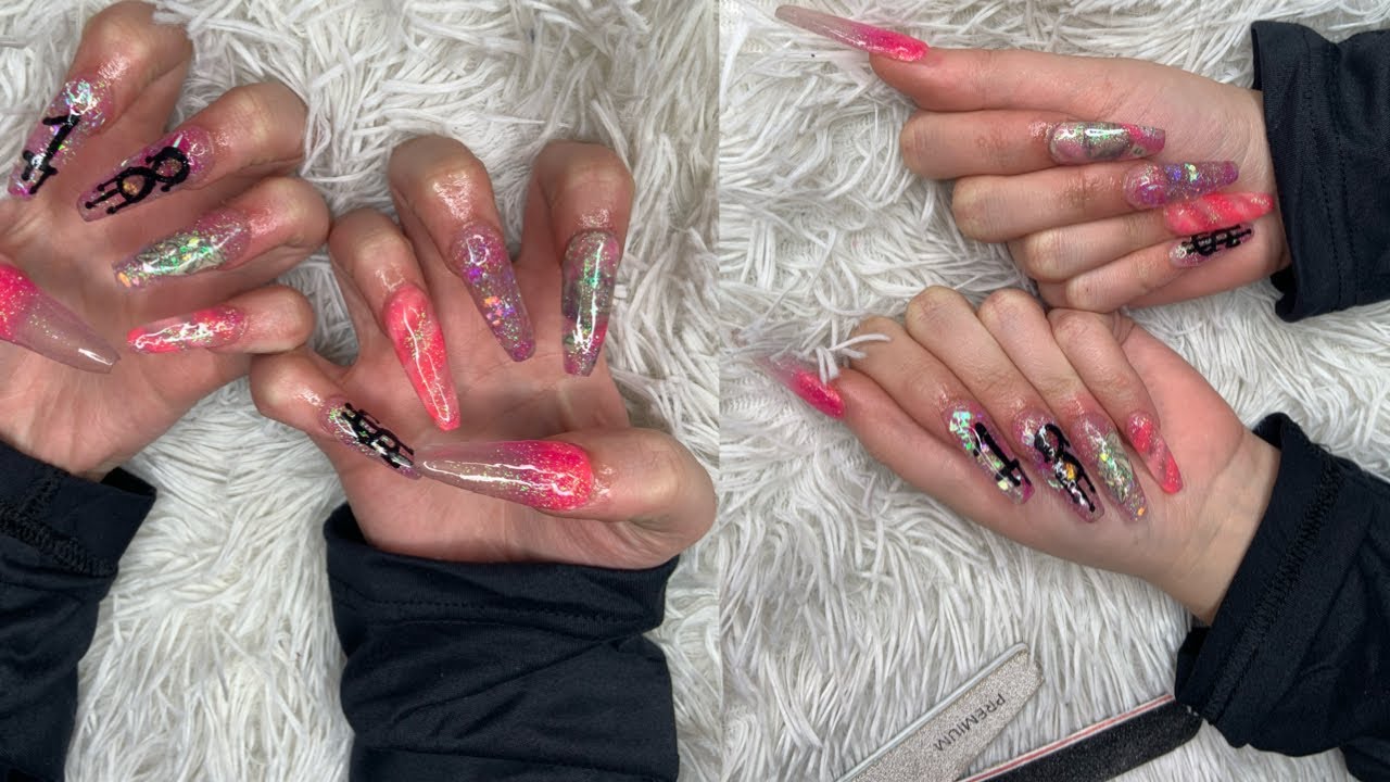 18th birthday nails 🥳 Acrylic nails full set Mia Secret Valentino