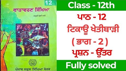 pseb class 12th evs chapter 12 question answer solution in punjabi medium #solution #pseb 