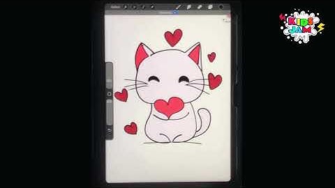 Cute Love Cat Drawing | Easy Step-by-Step Drawing for Kids | Kawaii Cat Art Tutorial