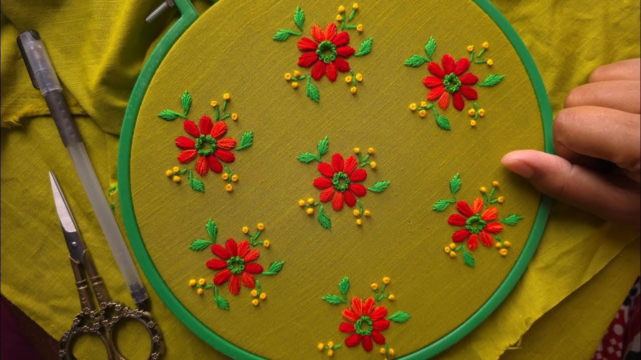 Hand Embroidery All Over Design stitch.