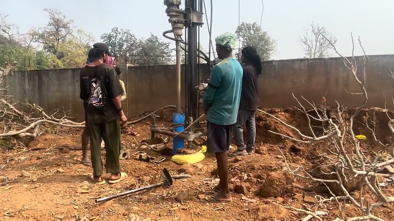 Borwell drilling new construction side || starting process Borwell drilling new video 