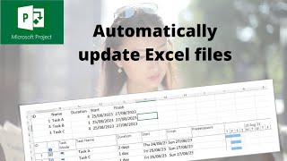 link and automatically update excel and project data